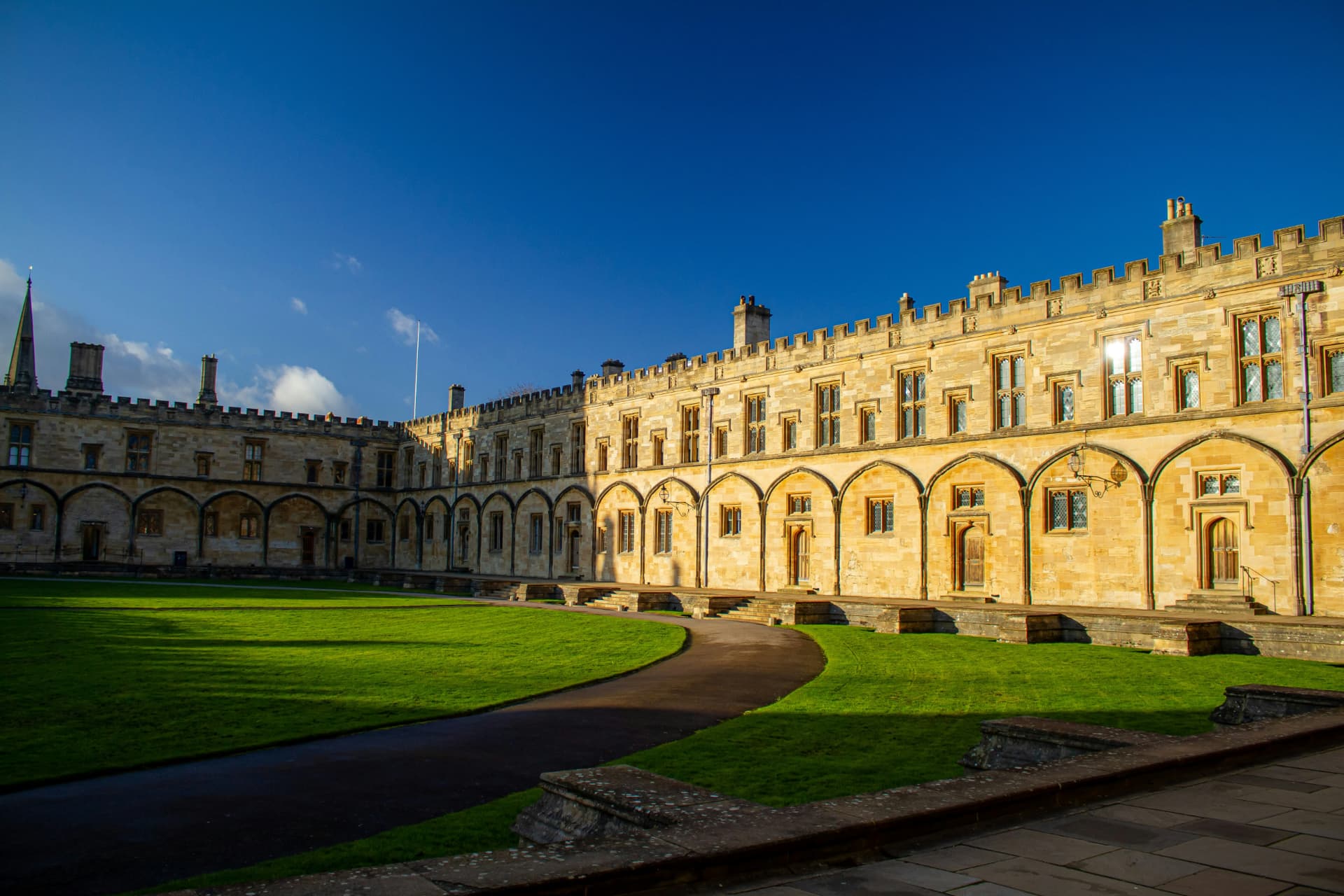 University campus scene in the United Kingdom